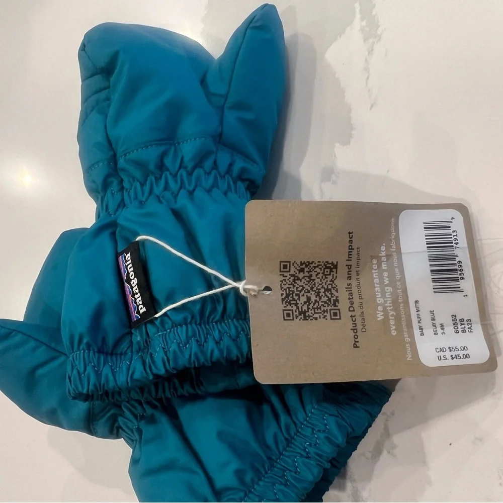 NWT Patagonia Kids' Teal Mittens